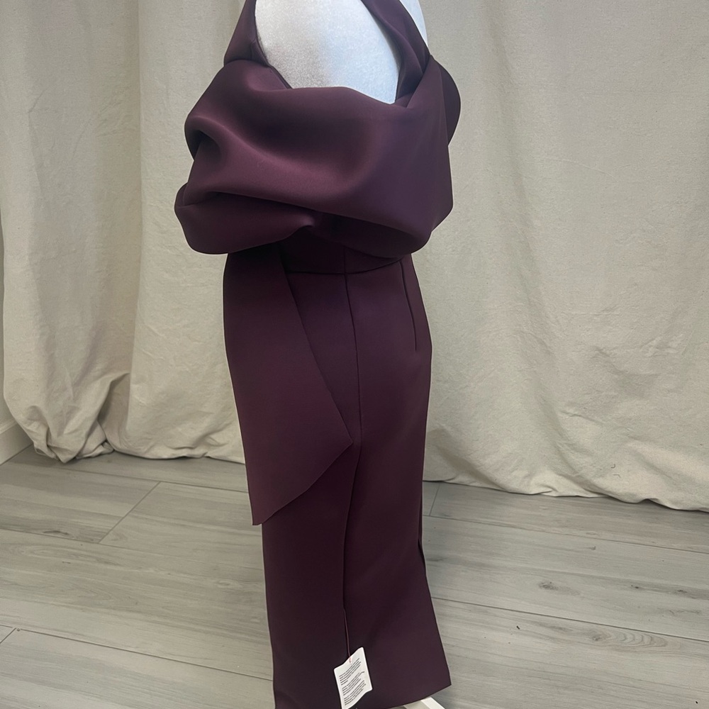 ASOS Design One-Shoulder Twist Midi Purple Dress Bodycon Formal Wedding Sz 6 NWT - Picture 5 of 7